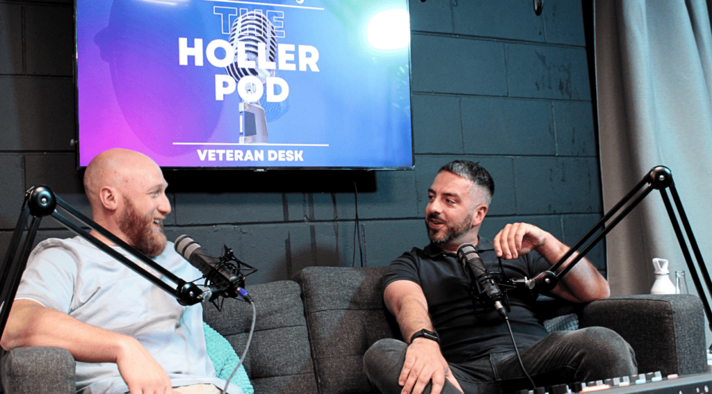 Olly Preston (right) hosting "The Holler Pod" Podcast